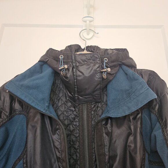 Lululemon Bundle Up & Run Blue & Black Jacket Full Zip Removable Hoodie Size 2 - Picture 2 of 6